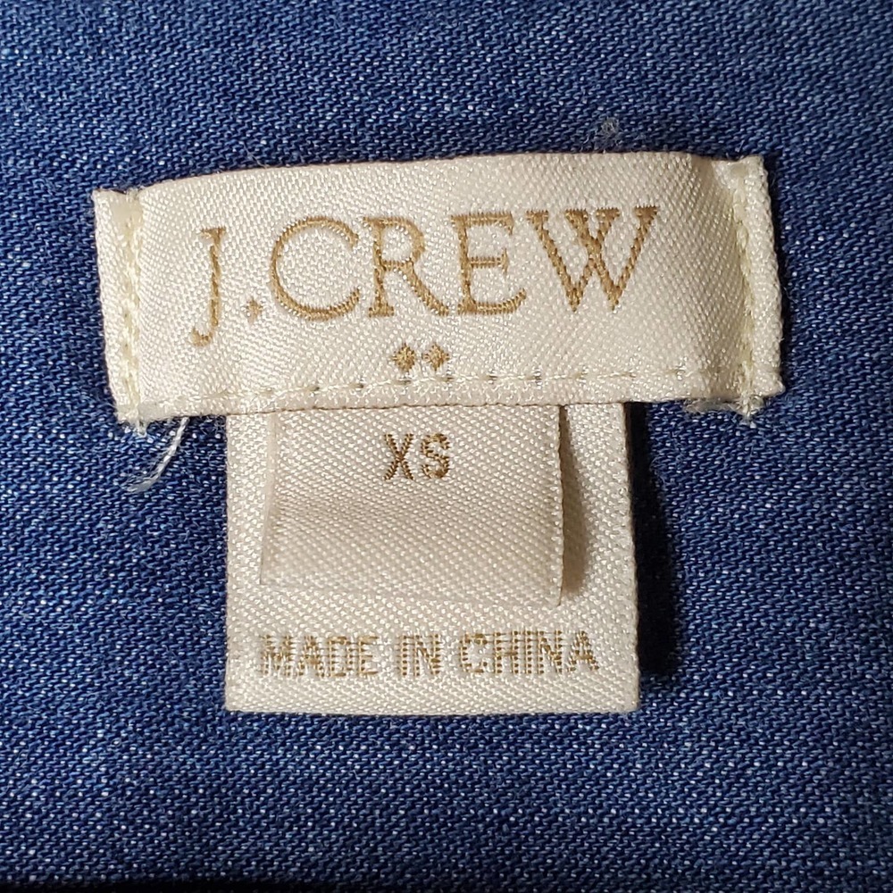 J. Crew Drapey Chambray Shirt Dress Indigo Denim Size XS - Picture 8 of 13